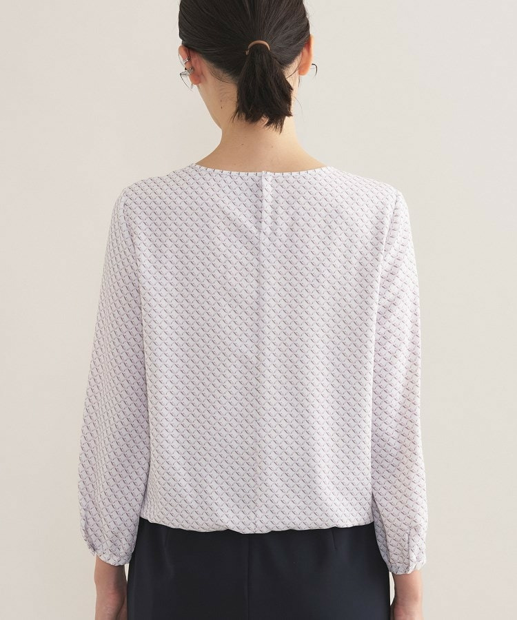 【セレモニー/洗える/透けにくい】ダイヤ柄プリントブラウス21