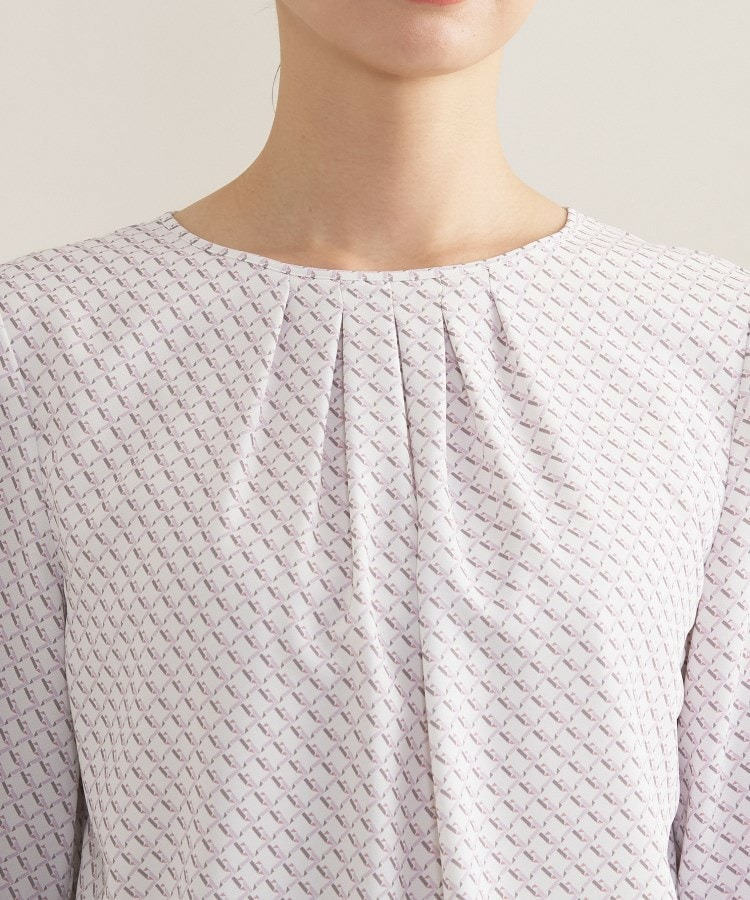 【セレモニー/洗える/透けにくい】ダイヤ柄プリントブラウス22