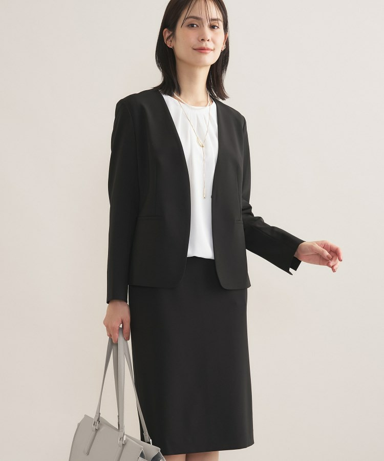 【セレモニー/洗える/透けにくい】ダイヤ柄プリントブラウス4