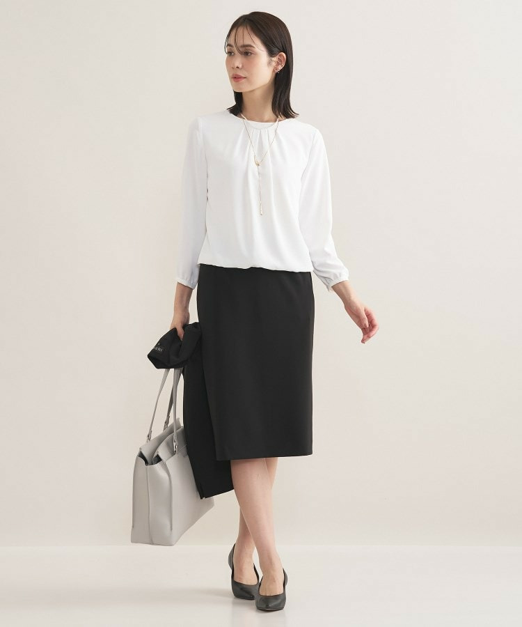 【セレモニー/洗える/透けにくい】ダイヤ柄プリントブラウス5