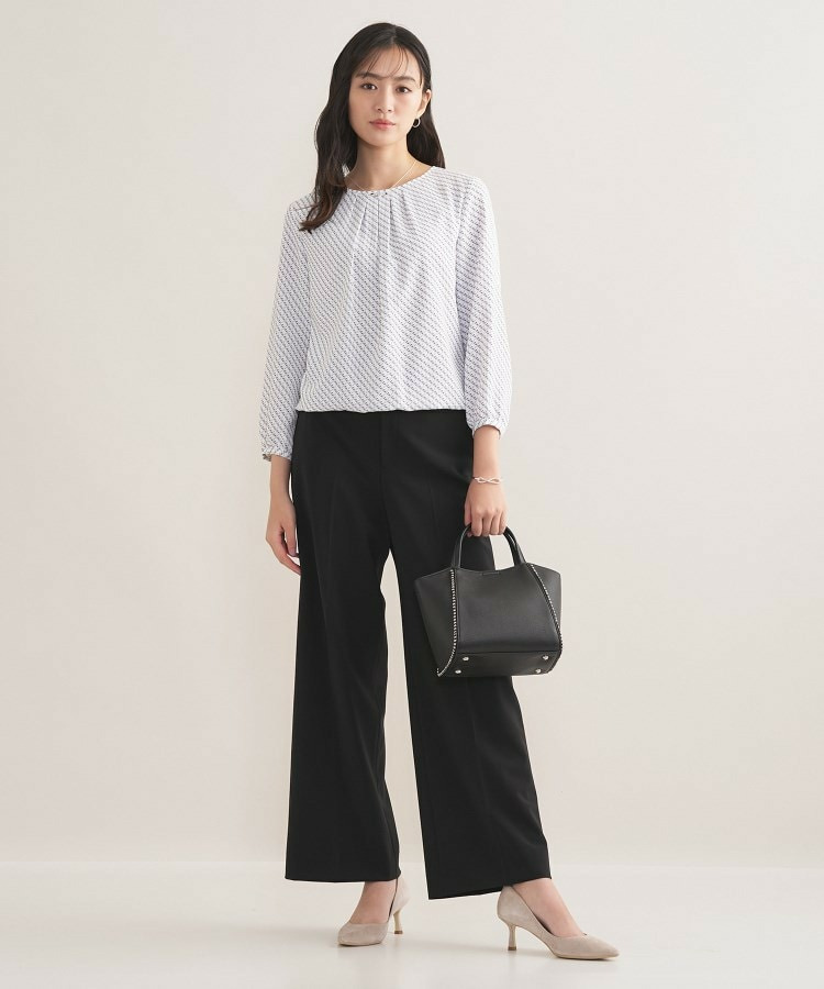 【セレモニー/洗える/透けにくい】ダイヤ柄プリントブラウス9