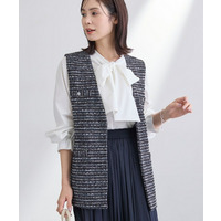 【2点セット／洗える／セレモニー】ツイードジレ＆ボウタイブラウス