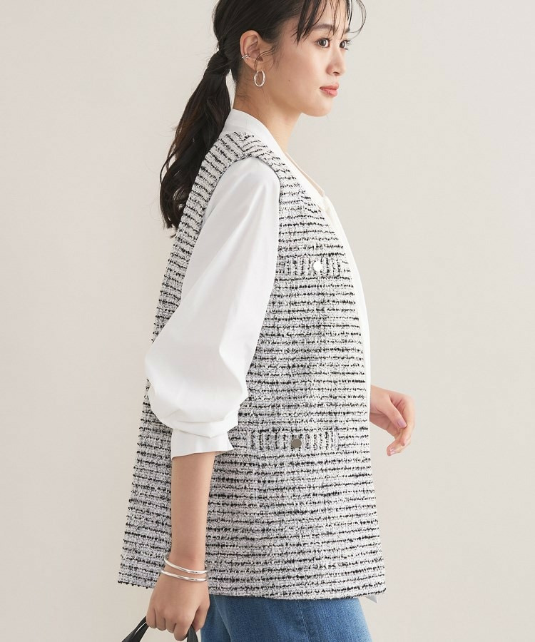 【2点セット/洗える/セレモニー】ツイードジレ&ボウタイブラウス4