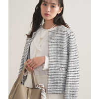 【セレモニー／洗える】ミックスツイードライトジャケット