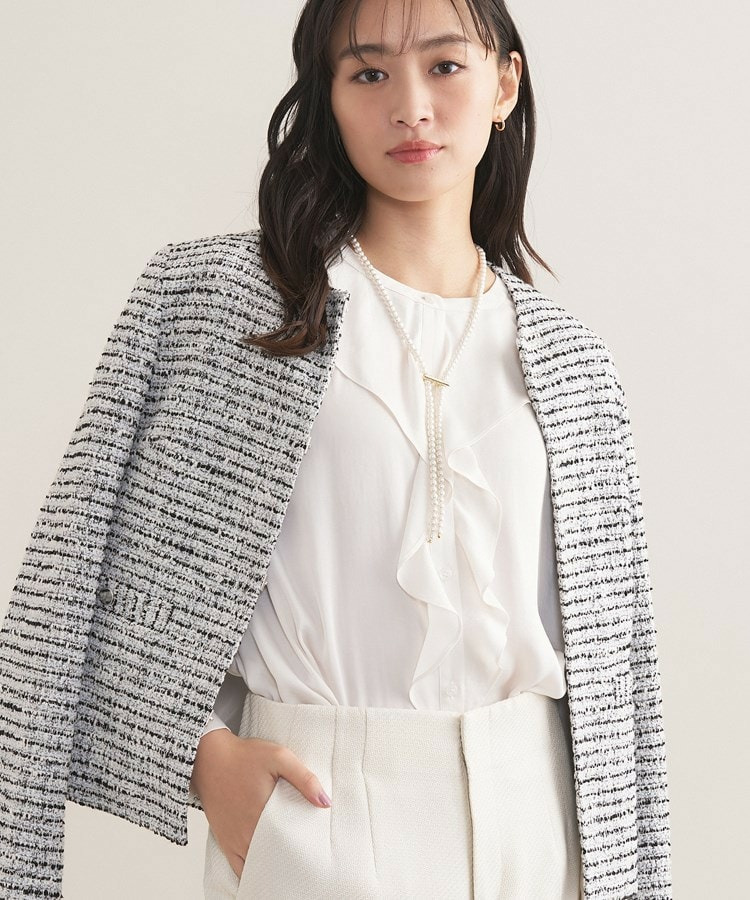 【セレモニー/洗える】ミックスツイードライトジャケット3