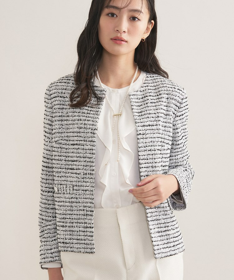 【セレモニー/洗える】ミックスツイードライトジャケット4