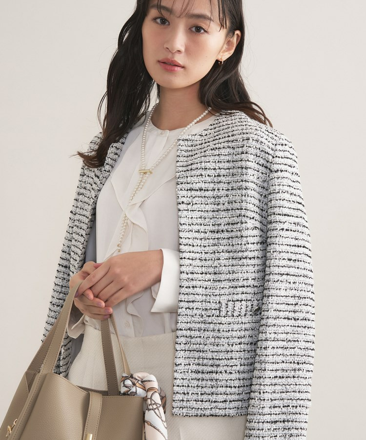 【セレモニー/洗える】ミックスツイードライトジャケット1