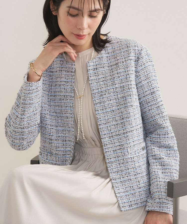【セレモニー/洗える】ミックスツイードライトジャケット1