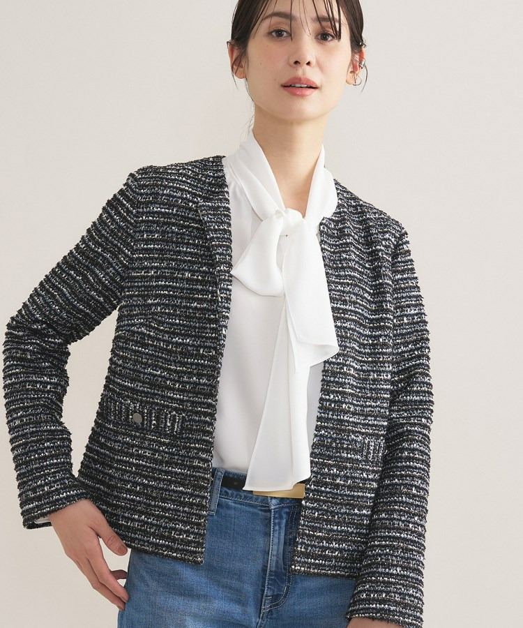 【セレモニー/洗える】ミックスツイードライトジャケット1