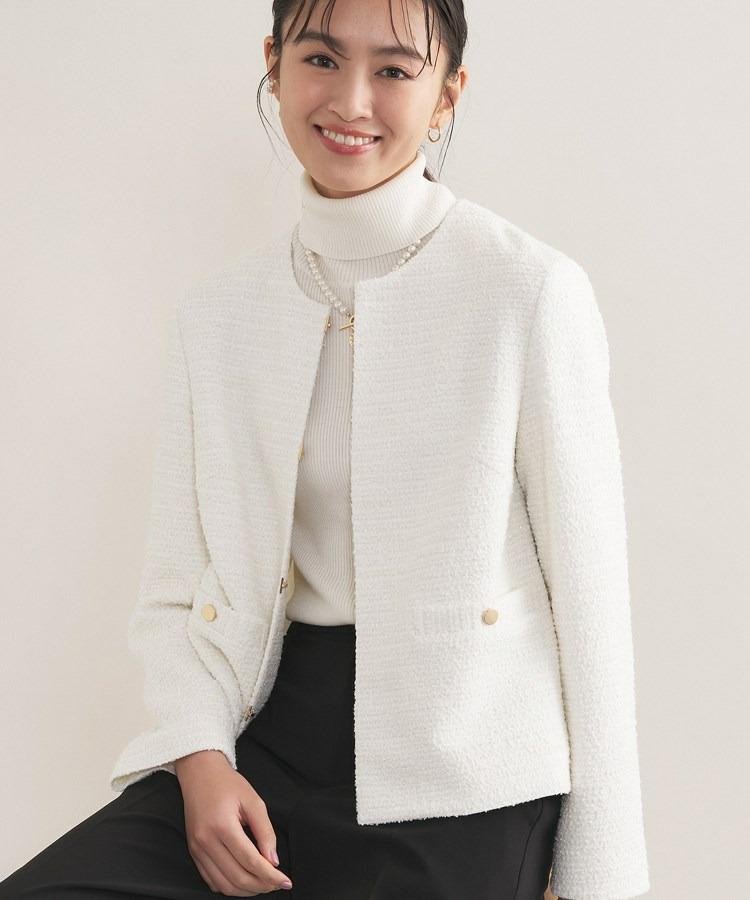 【セレモニー/洗える】ミックスツイードライトジャケット1