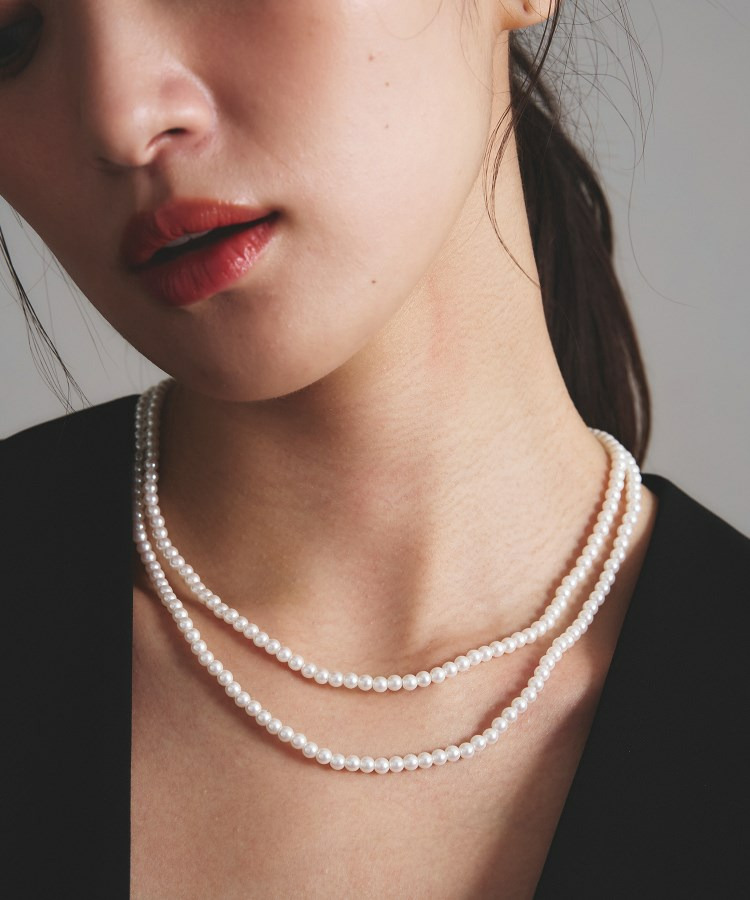 【マルチWAY/セレモニー】2連シンプルパール調ネックレス6