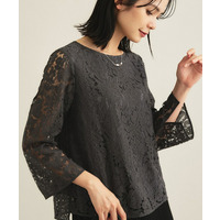 【洗える／セレモニー】フラワーレースブラウス