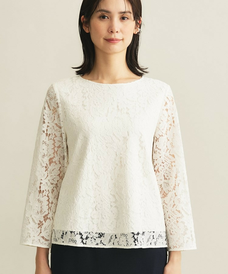 【洗える/セレモニー】フラワーレースブラウス11