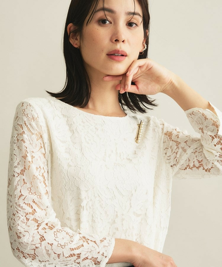 【洗える/セレモニー】フラワーレースブラウス3