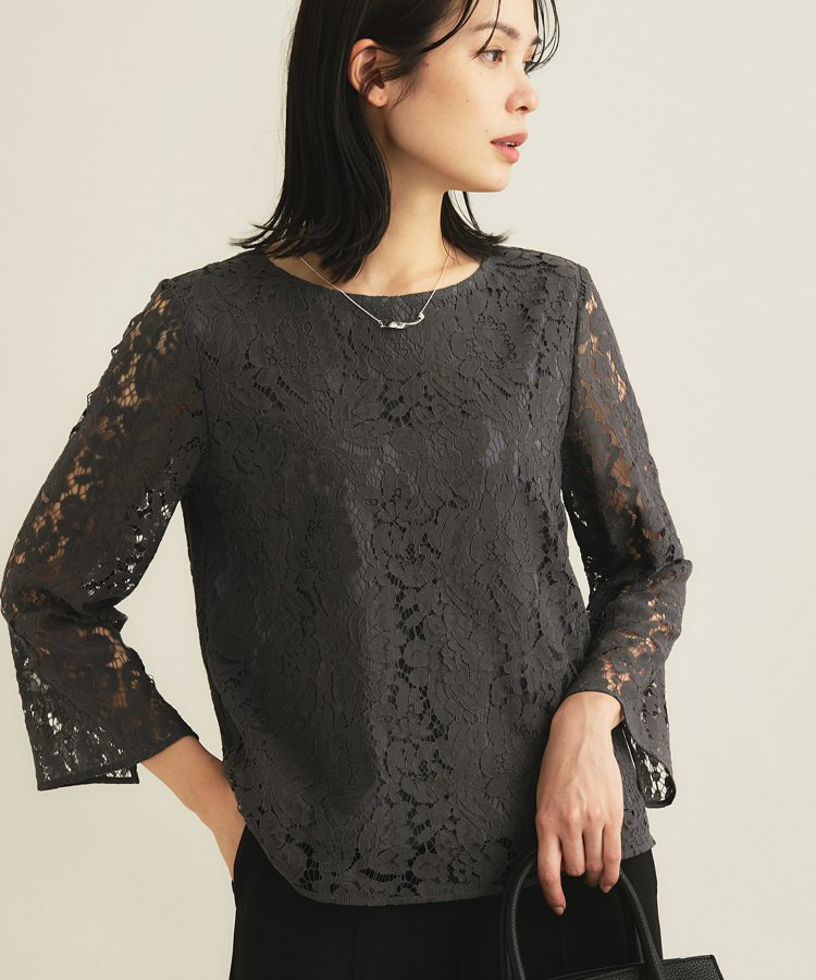 【洗える/セレモニー】フラワーレースブラウス7