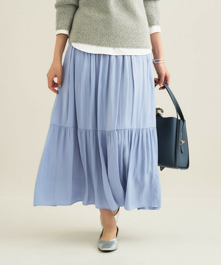 【洗える/丈調整可能】ギャザーフレアスカート1