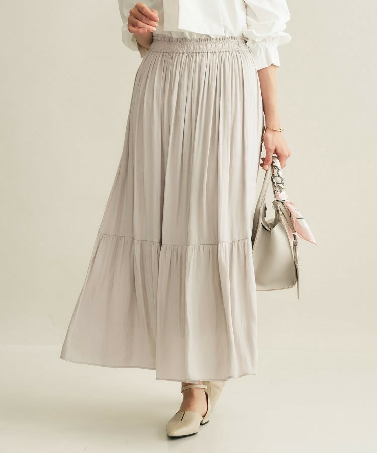 【洗える/丈調整可能】ギャザーフレアスカート3
