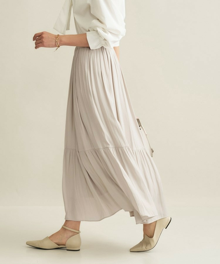 【洗える/丈調整可能】ギャザーフレアスカート4