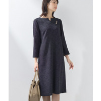 【軽量／セレモニー／SETUP可能】ストレッチツイードAラインワンピース