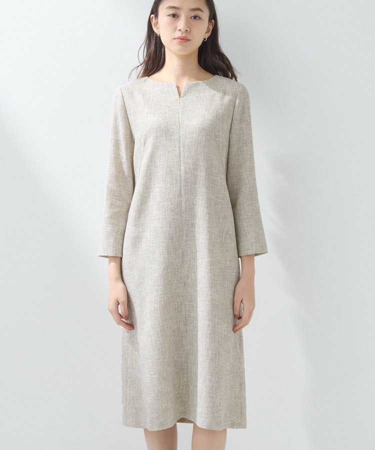 【軽量/セレモニー/SETUP可能】ストレッチツイードAラインワンピース15