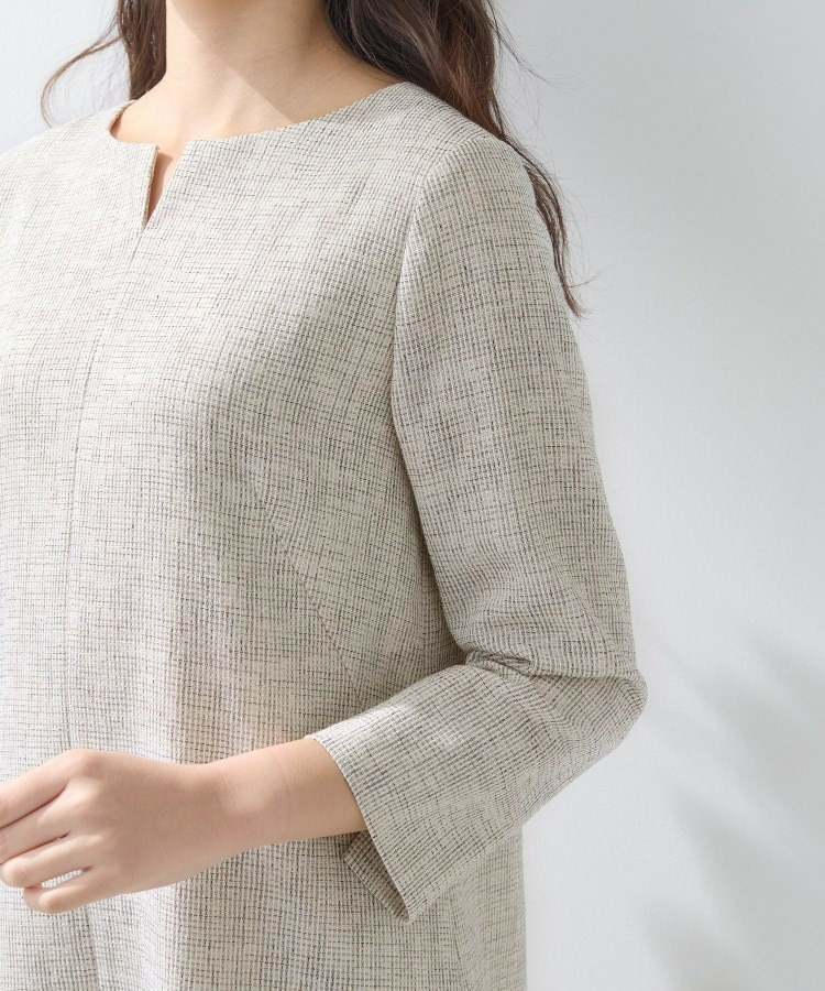 【軽量/セレモニー/SETUP可能】ストレッチツイードAラインワンピース20