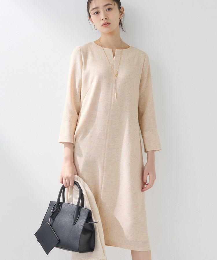 【軽量/セレモニー/SETUP可能】ストレッチツイードAラインワンピース7