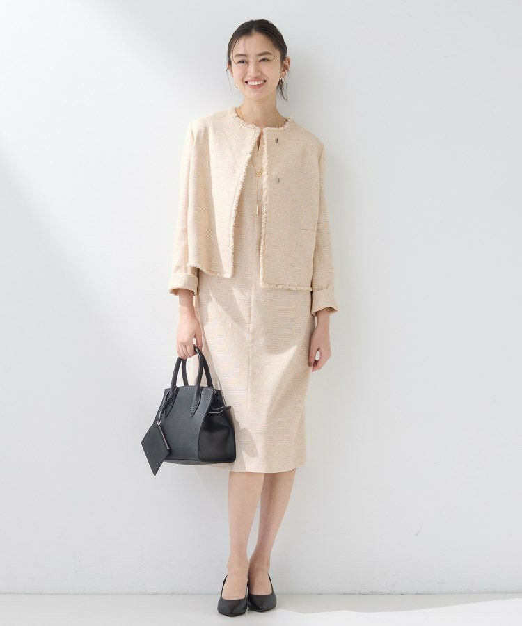 【軽量/セレモニー/SETUP可能】ストレッチツイードAラインワンピース8