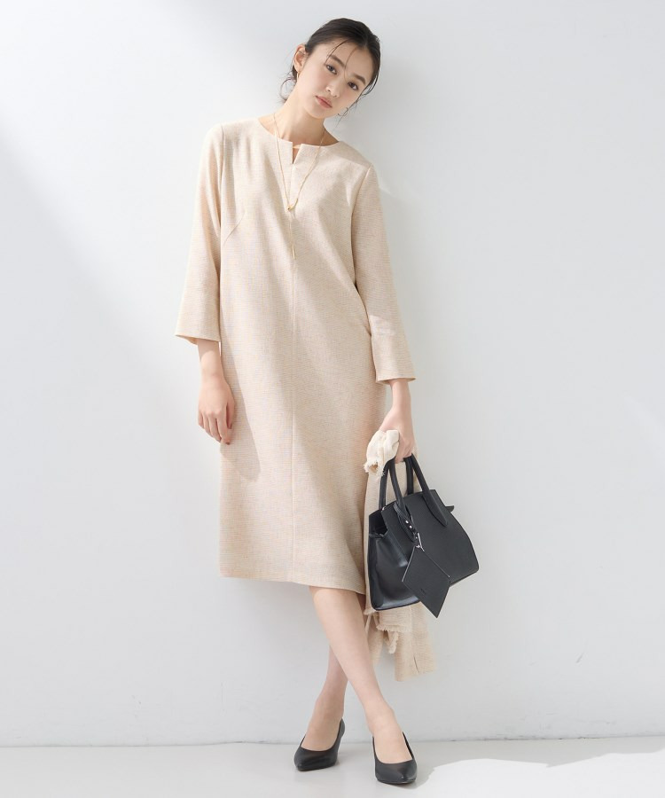 【軽量/セレモニー/SETUP可能】ストレッチツイードAラインワンピース9
