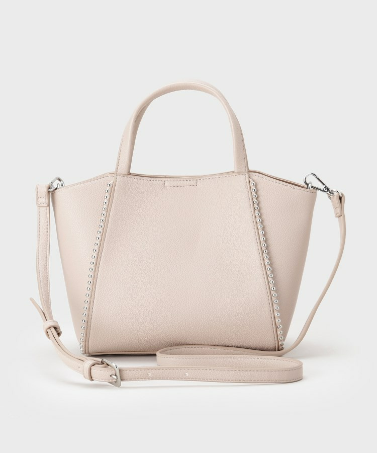 【ミドルサイズ/合皮/ショルダー付】スタッズ風メタルバッグ12