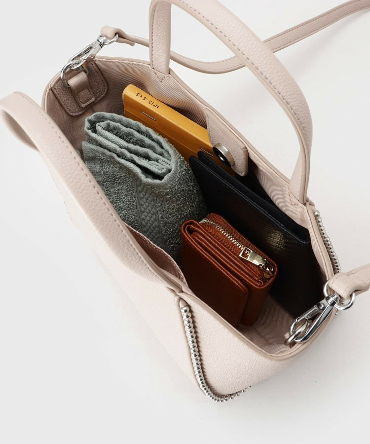 【ミドルサイズ/合皮/ショルダー付】スタッズ風メタルバッグ17