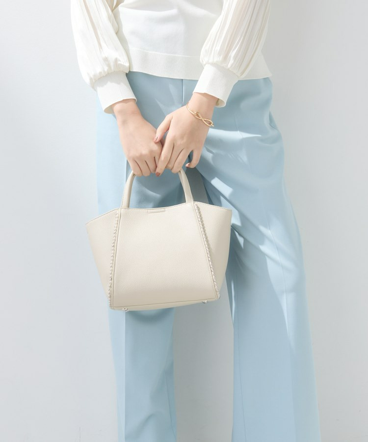 【ミドルサイズ/合皮/ショルダー付】スタッズ風メタルバッグ4