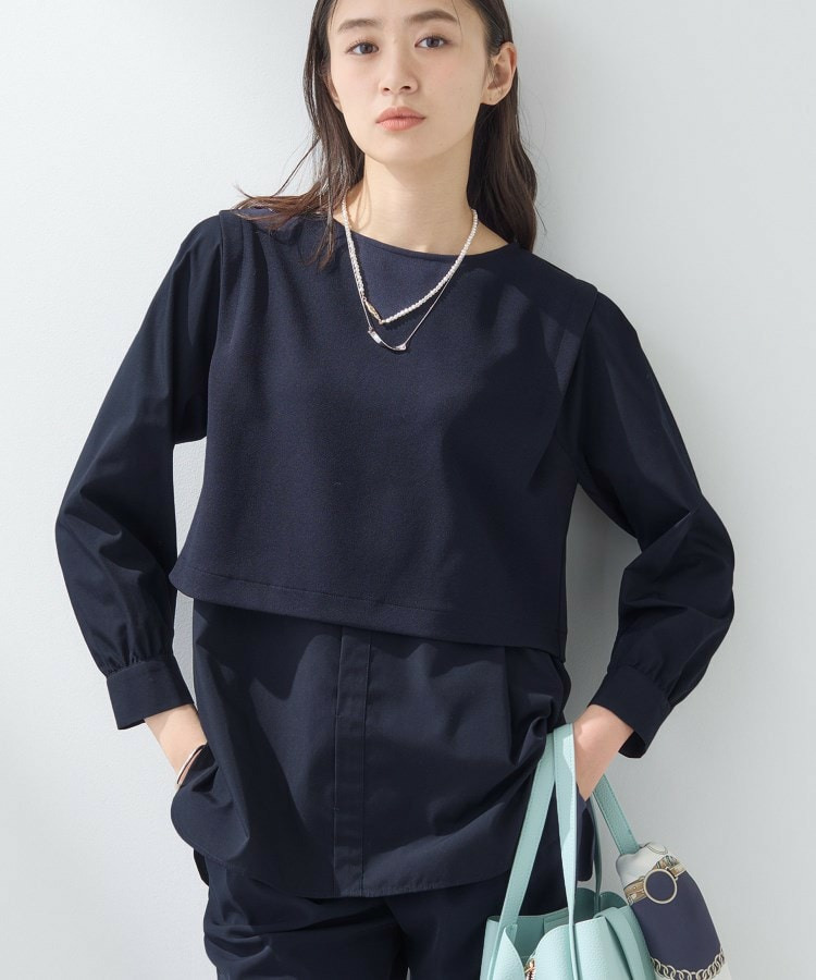 【洗える／UVケア】レイヤード風デザイントップス