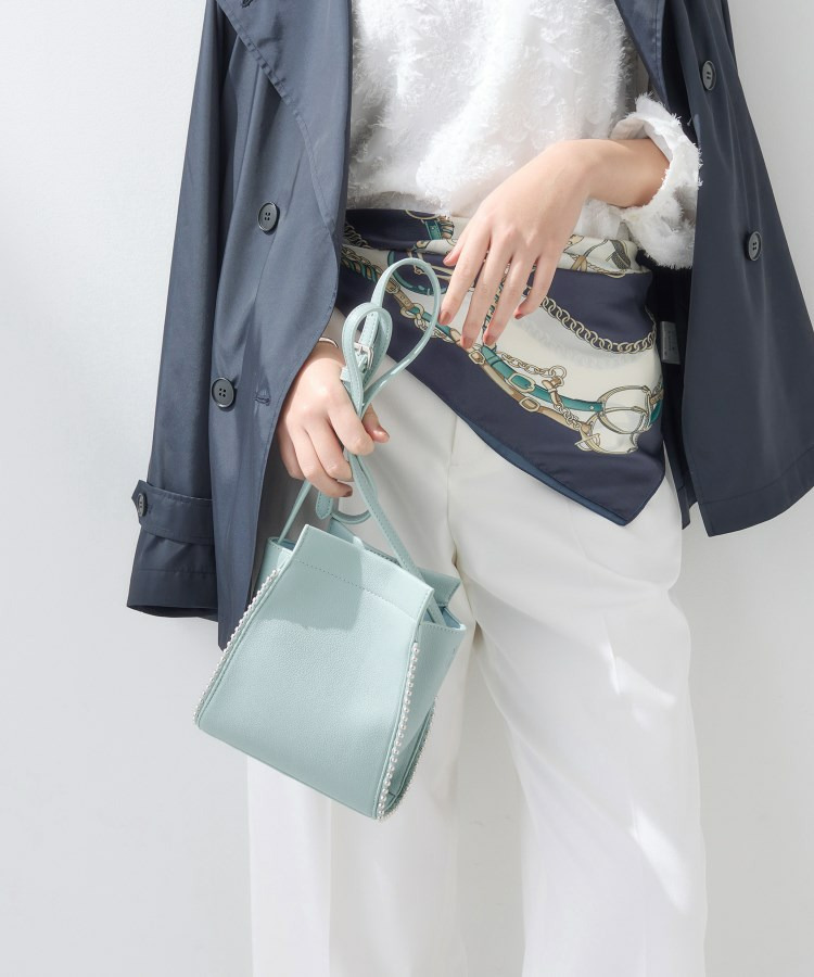 【合皮】スタッズ風メタルポシェットバッグ