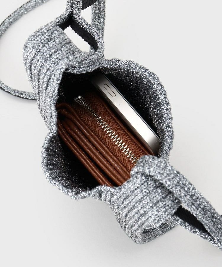 【大人ラメ/スマホ入れ】ニット素材ミニポシェット12