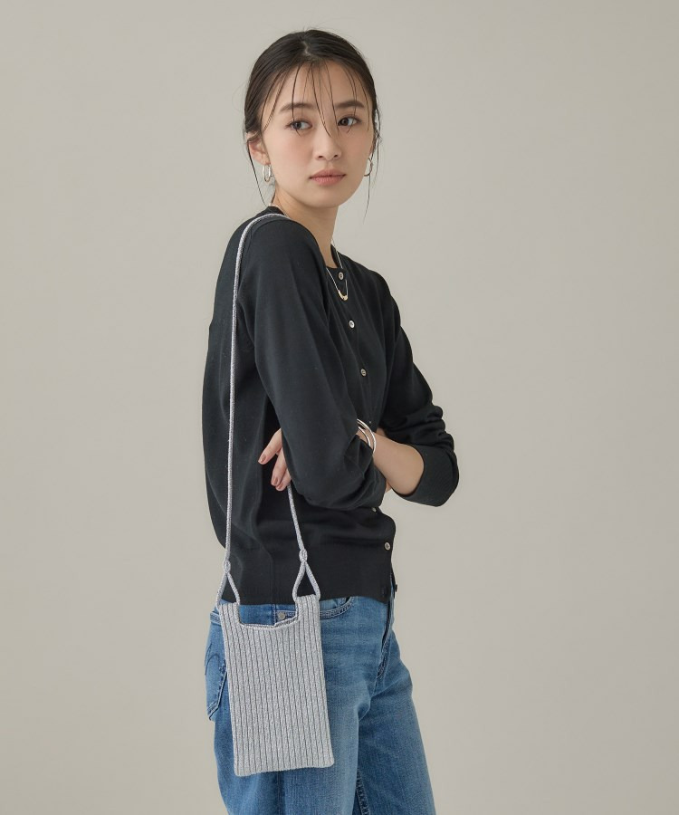 【大人ラメ/スマホ入れ】ニット素材ミニポシェット1