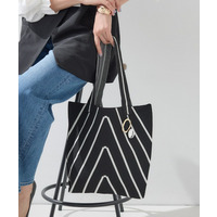 【WEB限定カラー／A4収納】柄ニットバッグ