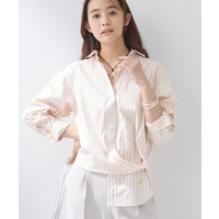 【2WAY／洗える】ラメストライプ コットン混シャツ