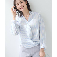 【2WAY／洗える】ラメストライプ コットン混シャツ