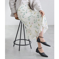 【SETUP可能】モダンフラワー柄フレアスカート