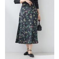 【SETUP可能】モダンフラワー柄フレアスカート