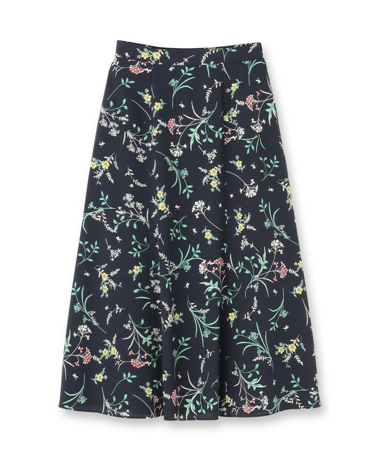 【SETUP可能】モダンフラワー柄フレアスカート2