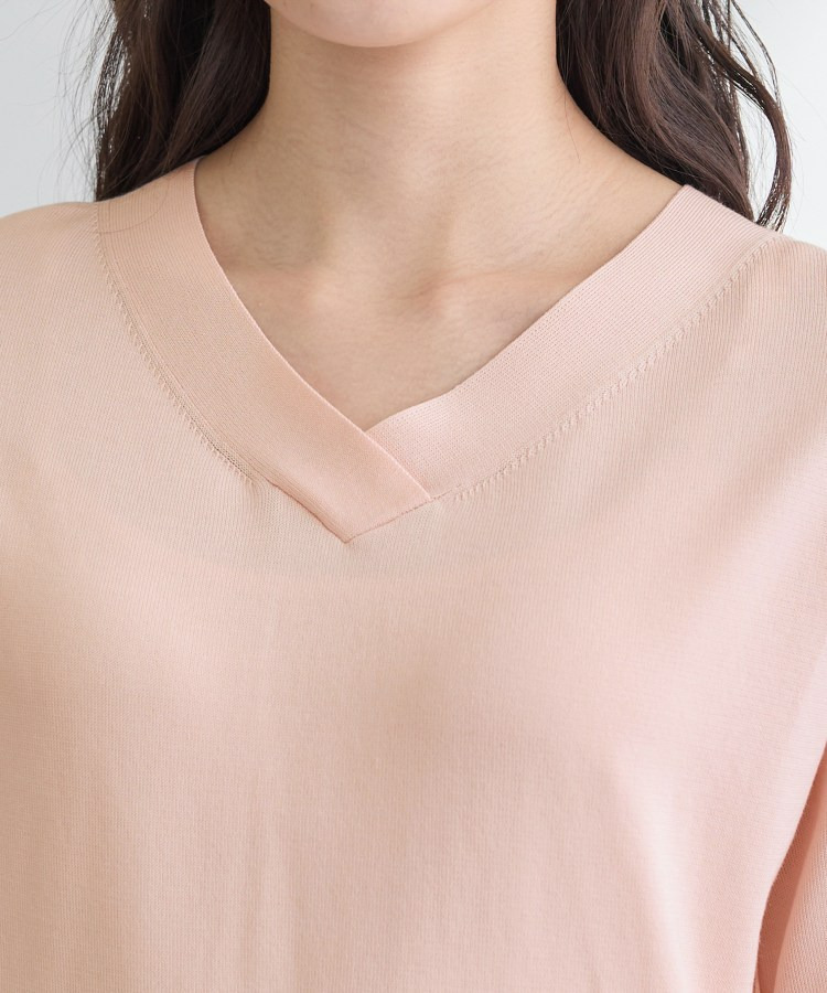 【シルク混】きれいめVネックニット22