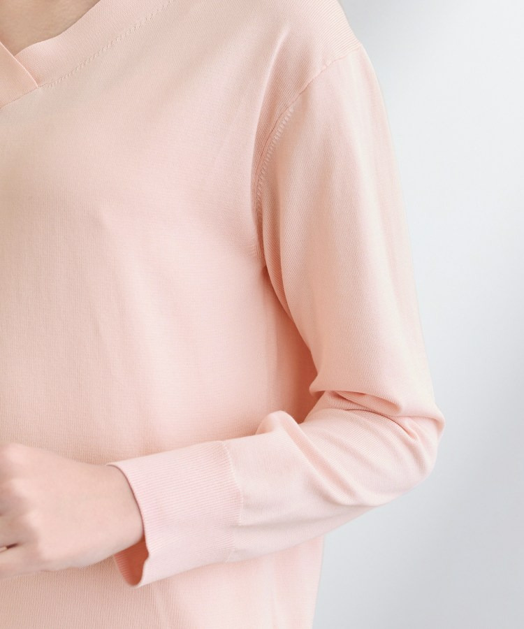 【シルク混】きれいめVネックニット23