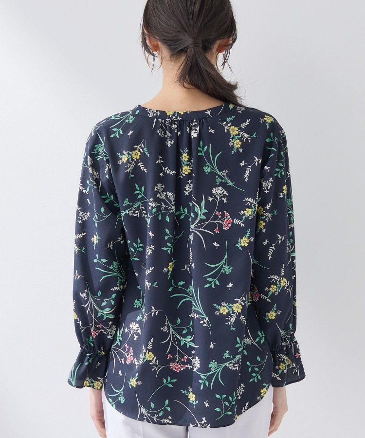 【SETUP可能】モダンフラワー柄キャンディスリーブブラウス13
