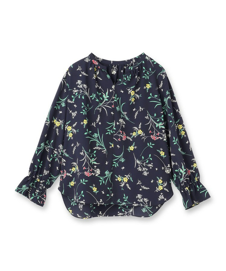 【SETUP可能】モダンフラワー柄キャンディスリーブブラウス2