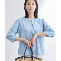 【洗える／UVケア／SETUP可能】デニムライク ランタン袖ブラウス
