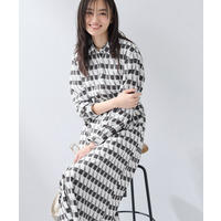 【洗える／2WAY】ベルト付き ジオメトリック柄 シャツワンピース