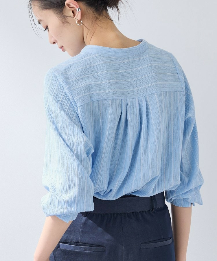 【洗える/着心地楽ちん】ブラウス風ストライプカットソートップス12