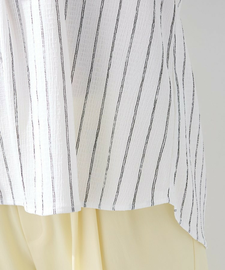 【洗える/着心地楽ちん】ブラウス風ストライプカットソートップス20