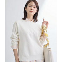 【洗える／キレイ色】体型カバー無縫製ニット